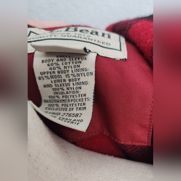 L.L. Bean Deep Red Hooded Utility Jacket - Picture 8 of 8